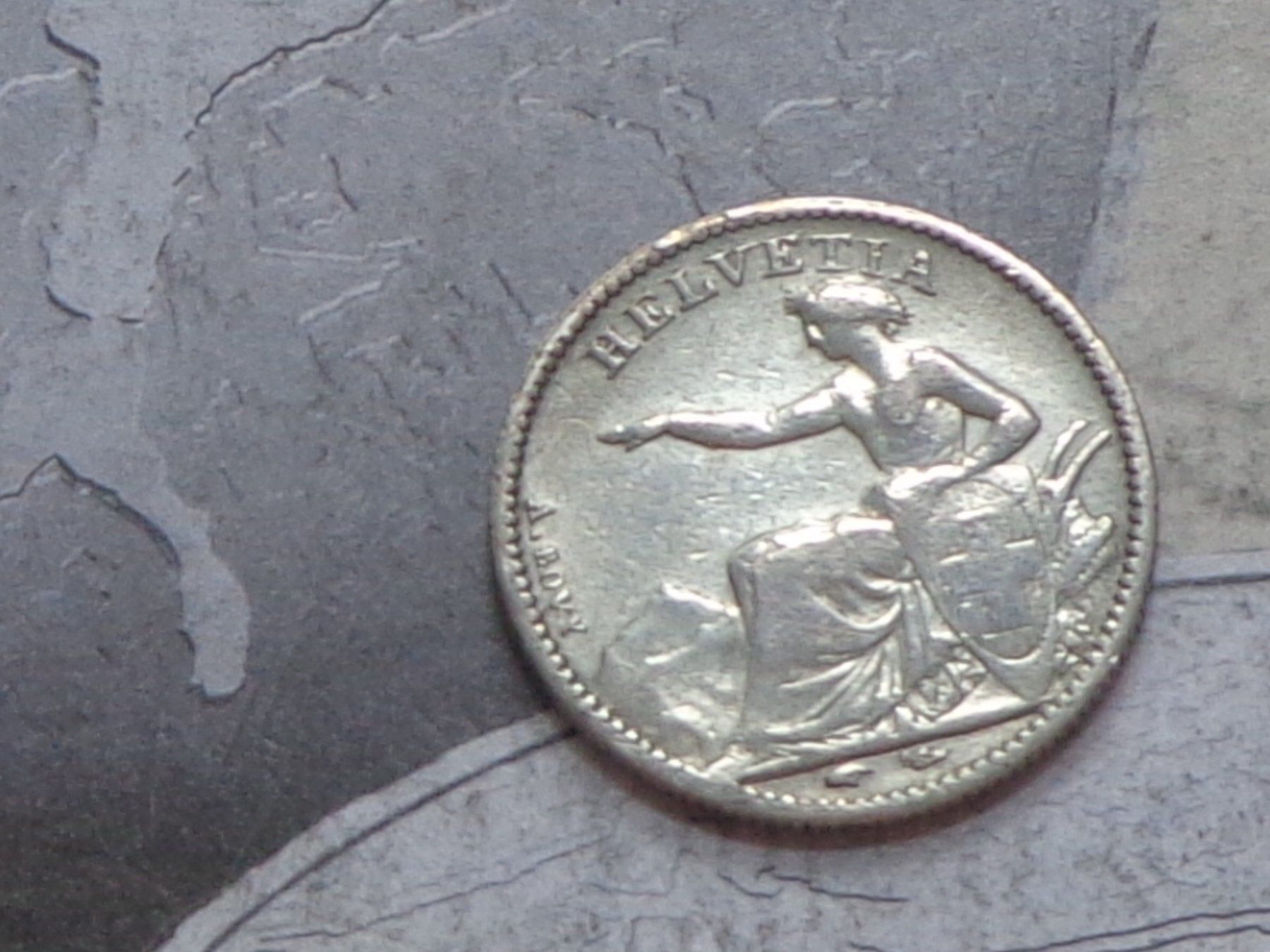 Alle Münzen: 1/2 Fr. 1850 A - Helvetia assise – Gebraucht aus Pully von UCA01 1