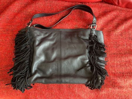 Damen Echt Leder Tasche Schwarz Neu