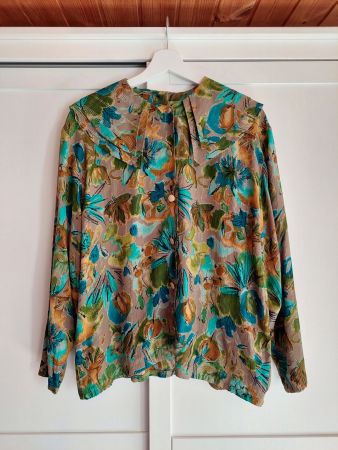 Originale 80er Jahre Bluse, Farbenfroh und elegant Gr. 38/40
