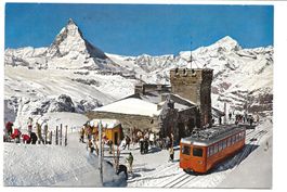 Zermatt (VS) Gornergrat-Bahn mit Matterhorn - 1968