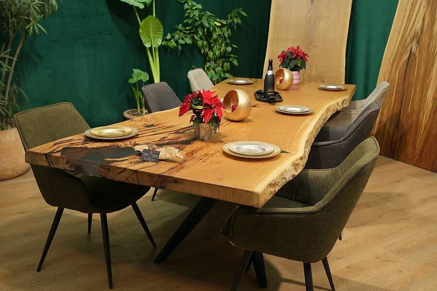 Tables: Eichenesstisch - Handgefertigt aus einer einzigen Baumscheib – D'occasion à Walchwil par Swissdesign_Haag 4