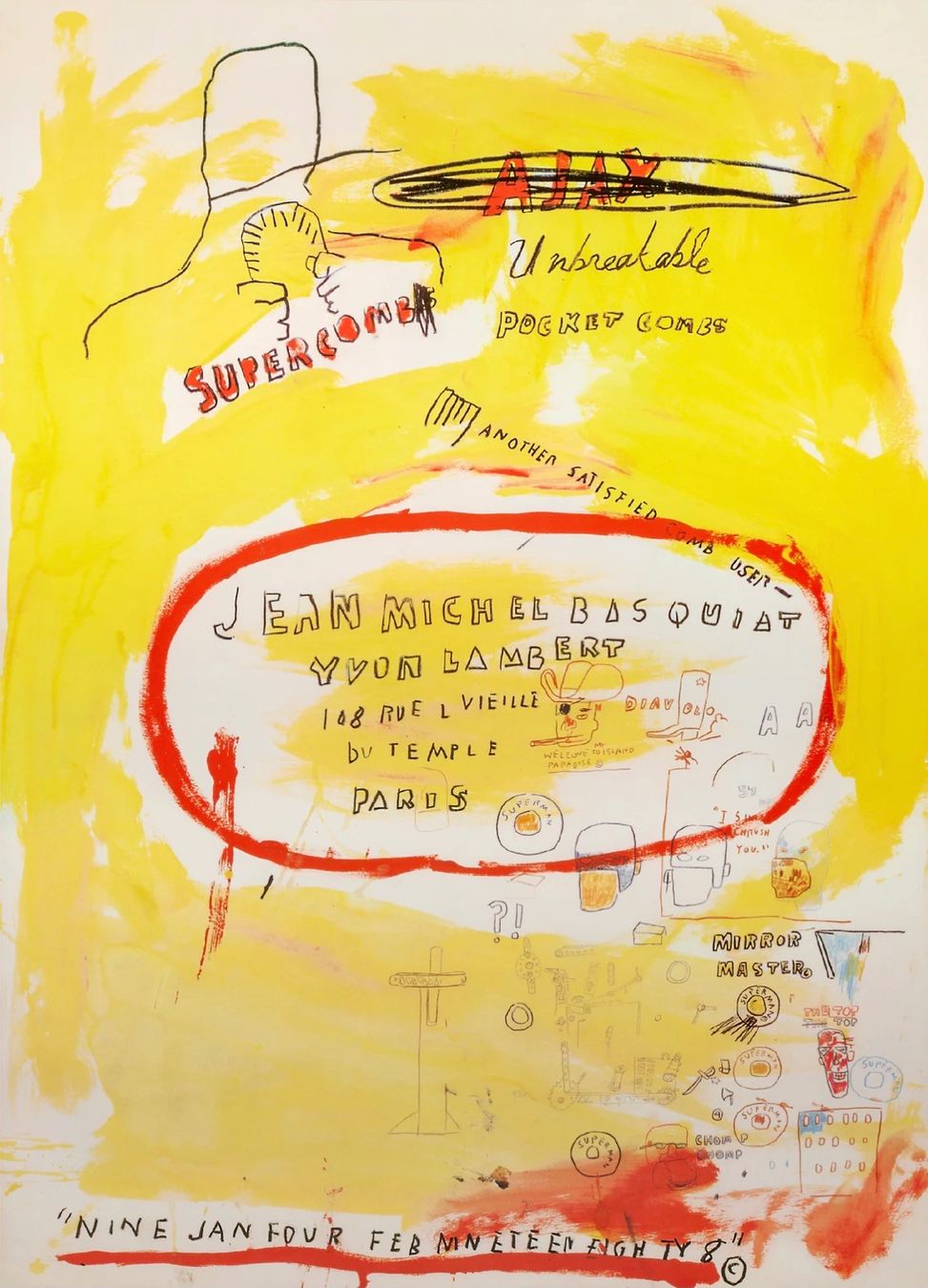 Foto & Immagini: Basquiat Jean-Michel - Plakat Supercomb  1988 – Usato da Bern venduto da Artbrokerswitzerland