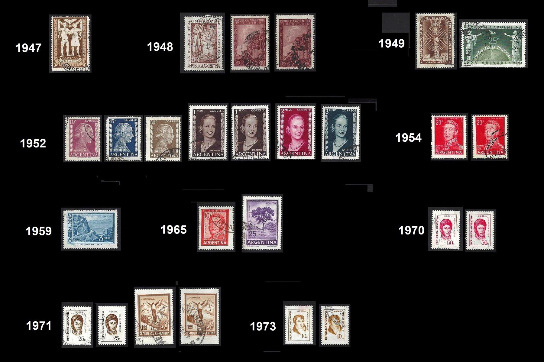 Tutti i francobolli: Argentinien Briefmarken 1899 - 1973 – Usato da Baar venduto da W47 2