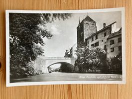 Brugg - Aarebrücke und schwarzer Turm - AK 1936