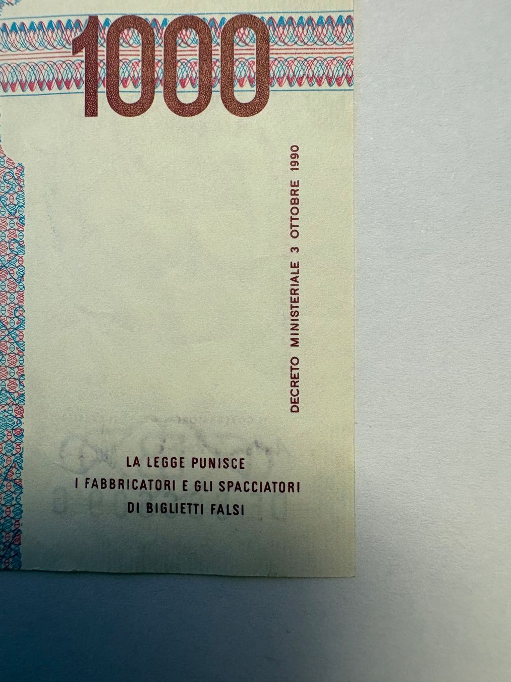 Banconote: Italienische Banknote 1990 – Usato da Savosa venduto da Misch-M13 2