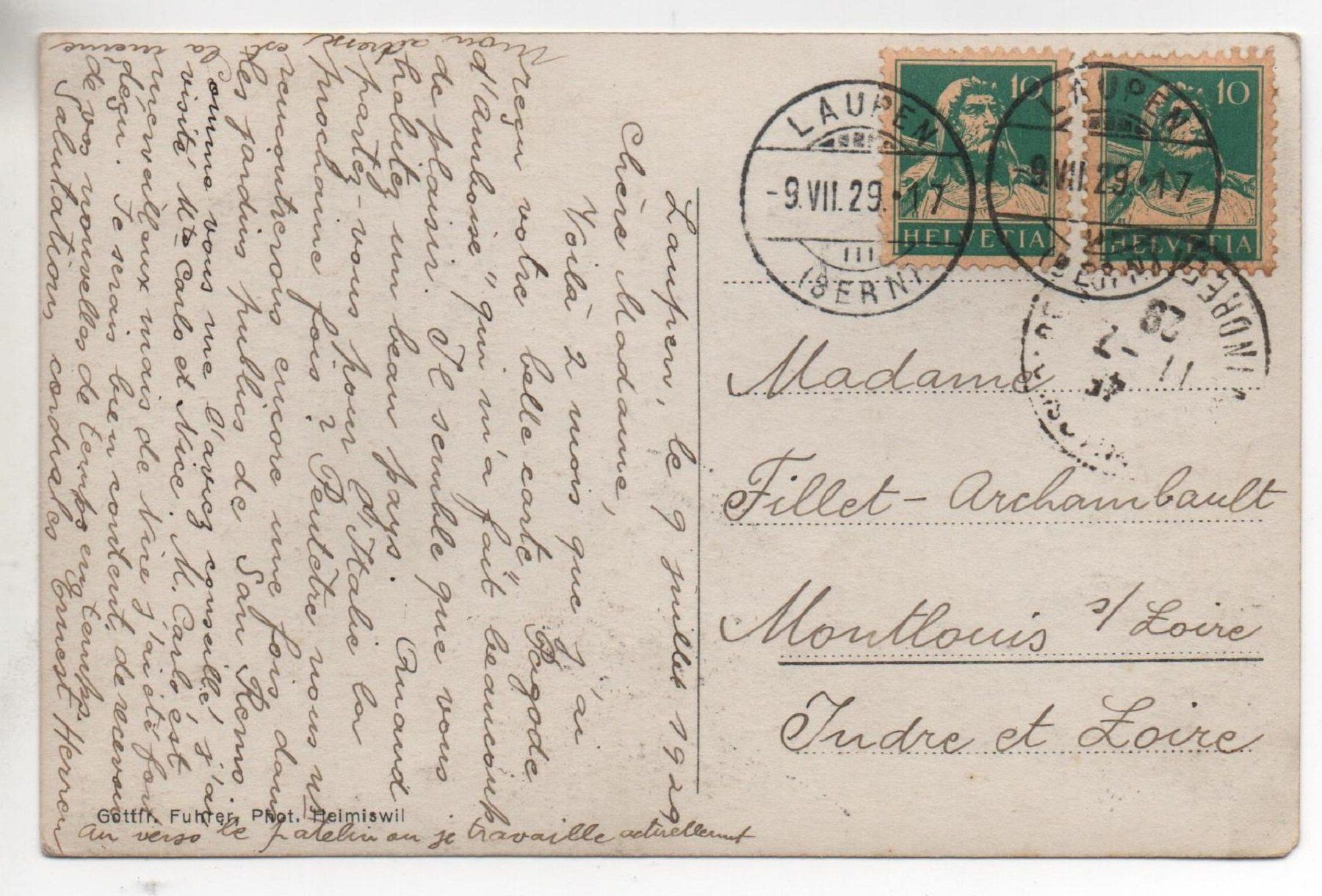 Cartoline postali: LAUPEN mit Schloss und Bahnhof – Usato da Jona venduto da philajona 1