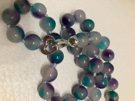 Lila Grün Kunzit Halskette Edelstein Collier Kunzite Vert 45