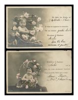 ENFANTS - 1908 "Naissance" (Lot de 2x C.P.)