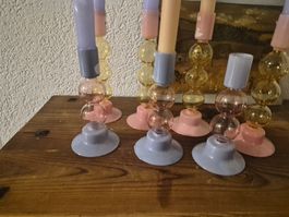 7 Kerzenständer Glas / Bubbles