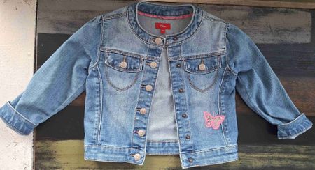 Jeansjacke s.Oliver blau mit Schmetterling Grösse 92