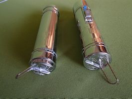 2 Vintage Chrom Taschenlampen MATSUSHITA ELECTIC