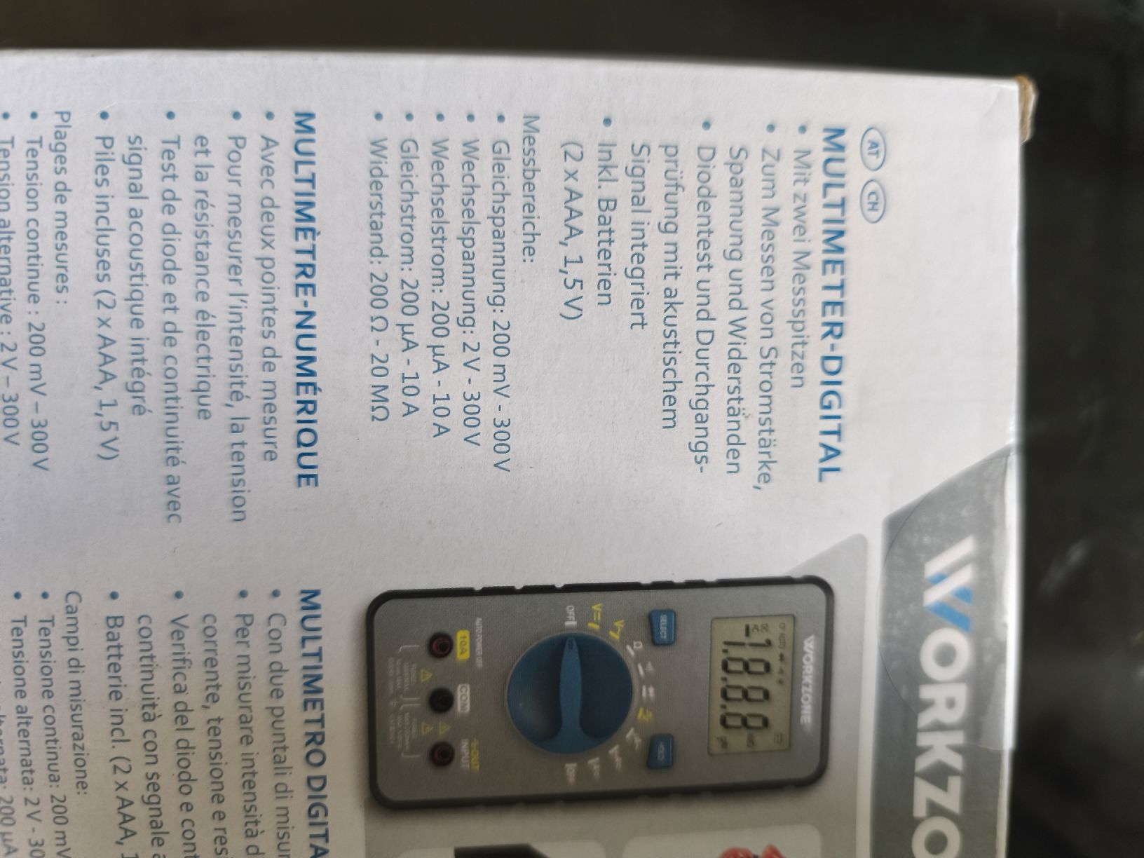 Mesurer: WORKZONE Multimeter Digital inkl. Batterien & Messspitzen  – Neuf avec emballage d'origine à Konolfingen par Bio-suisse 4