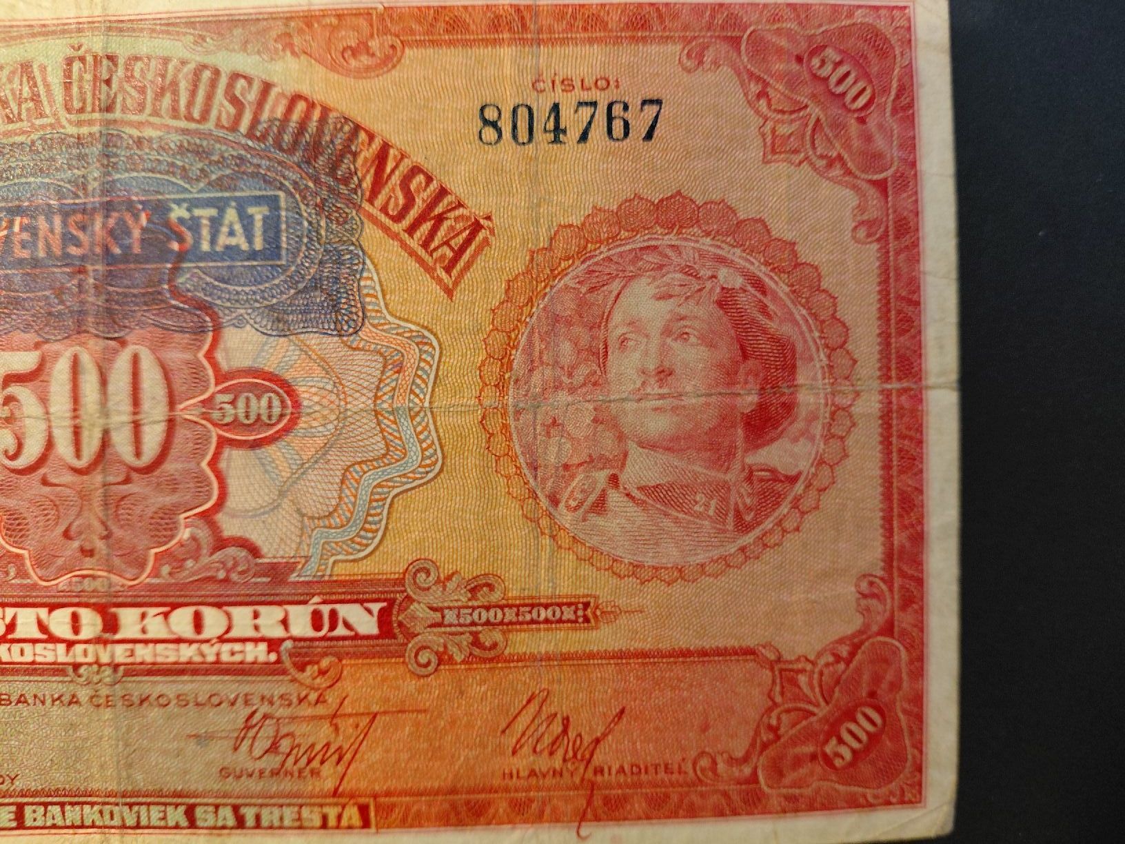 Banconote: Slowakei 500 Korun 1939 - kein Specimen – Usato da Bern venduto da scottie3014 2