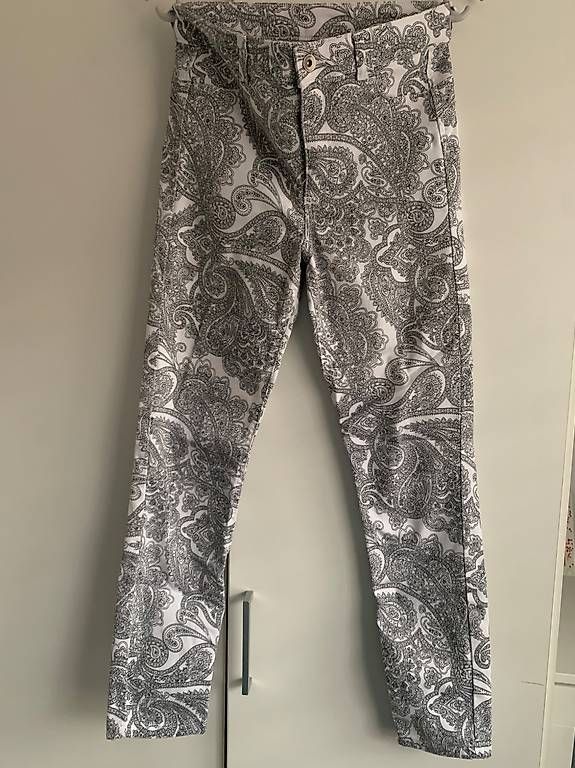 Hosen: Paisley Hose weiss schwarz S – Gebraucht aus St. Gallen von mar_rkm7 2