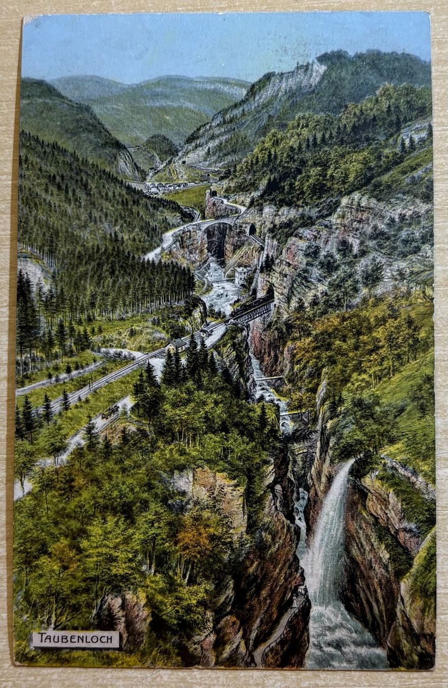 Cartoline postali: TAUBENLOCH MIT DAMPFLOKOMOTIVE – Usato da Ostermundigen venduto da Wyatt-Earp