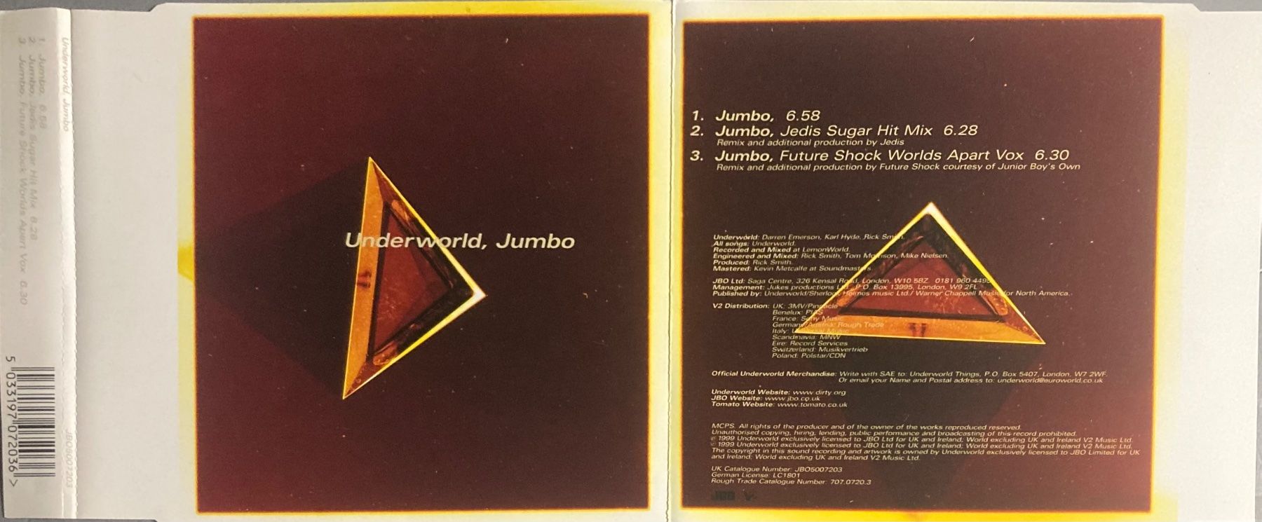 CDs: UNDERWORLD - JUMBO – D'occasion à Poliez-Pittet par Newtown-Records