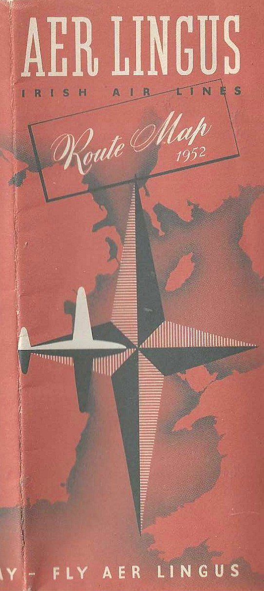 Documenti: Air Lingus - Streckenkarte 1952 – Usato da Cheseaux-Noréaz venduto da effemi