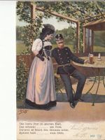 Motivkarte Soldat unter Laube, 1904