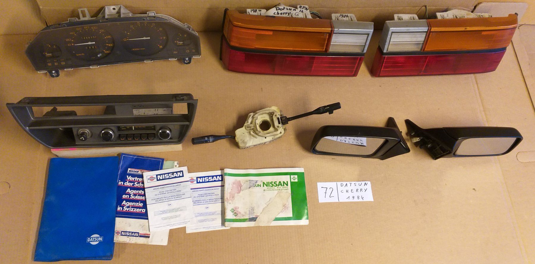 Nissan Tutti pezzi di ricambio auto: DATSUN CHERRY 1984  OLDTIMER  DIVERSES PIECES  /  DIV. TEILE – Usato da cortébert venduto da rlv 1