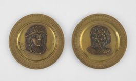 Coppia di medaglioni basso rilievo neoclassici bronzo