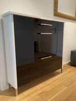 Hochwertiger Schuhschrank Pfister – Schwarzglas/Weiss