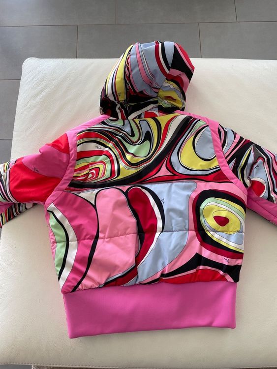 Emilio Pucci for Rossignol Pucci Print Winter Ski Jacket with Hood and Knit  Trim at 1stDibs