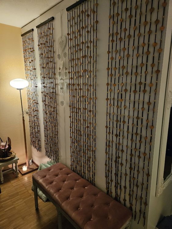 Bambus-Perlenvorhang Handgefertigt – Boho Raumteiler Für Tür, Fenster Oder Als Raumtrenner