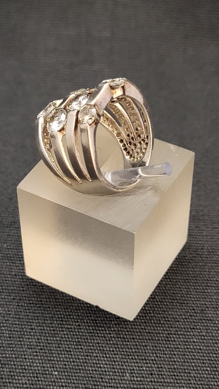 Anelli: Silberring 925 mit geschliffenen Steinchen – Usato da Basel venduto da spinne02 3