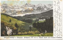 Urnäsch Station AR Pension Kräzerli + Säntis ca. 1910