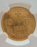 Goldvreneli: 10 Franken 1911 - echter Stempelglanz - RAR