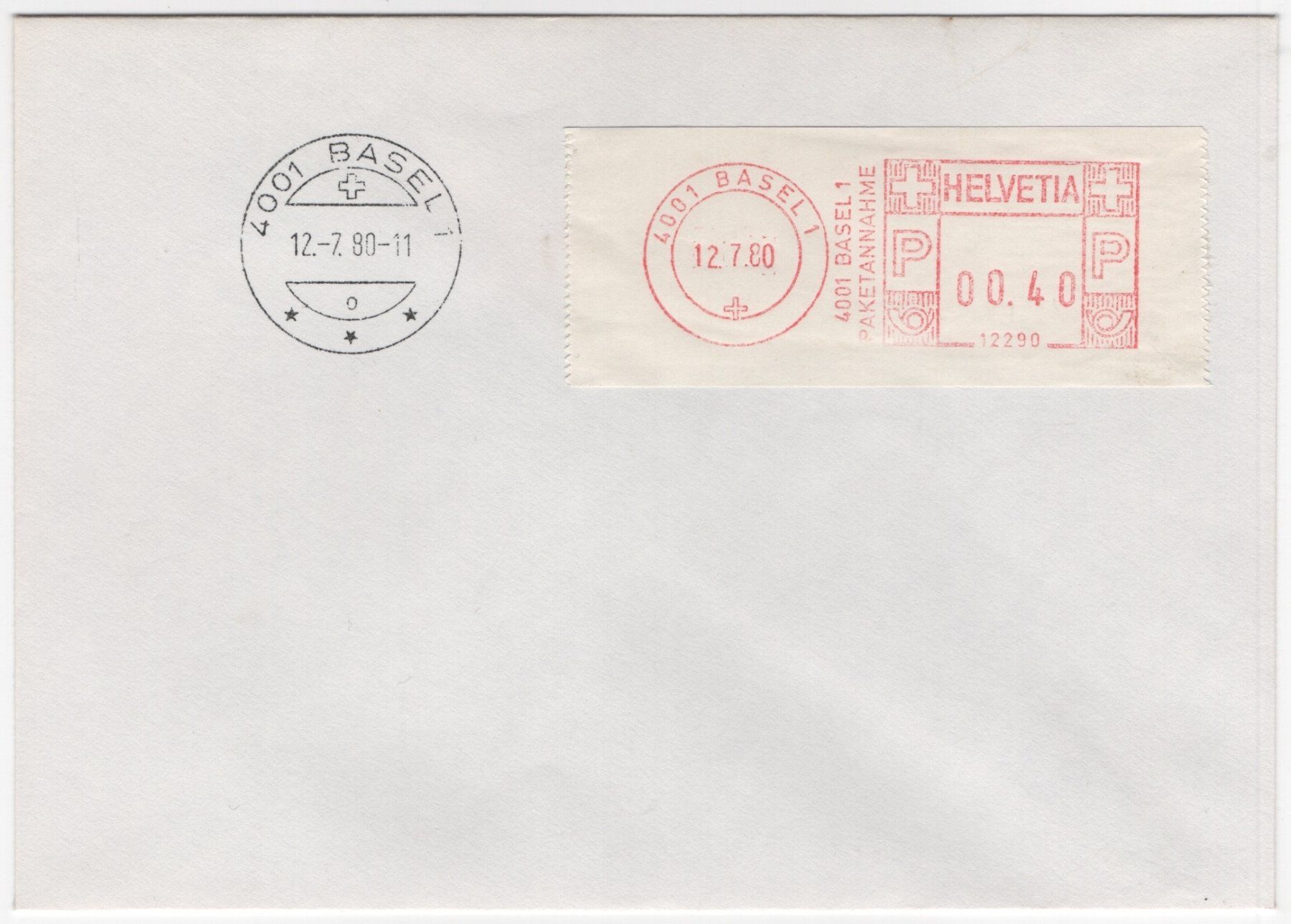 Alle Briefmarken: 1. Schweizer Schalterfreistempel auf Brief von BASEL – Gebraucht aus Eglisau von Chperfins