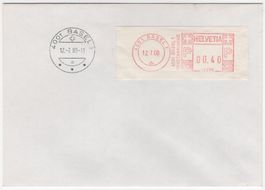 1. Schweizer Schalterfreistempel auf Brief von BASEL