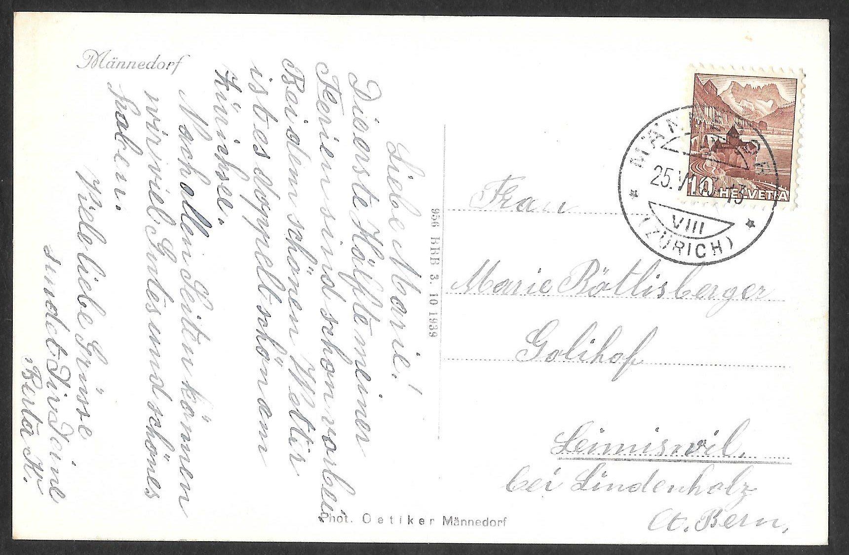 Cartoline postali: Männedorf Teilansicht – Usato da Olten venduto da clotaldi 1