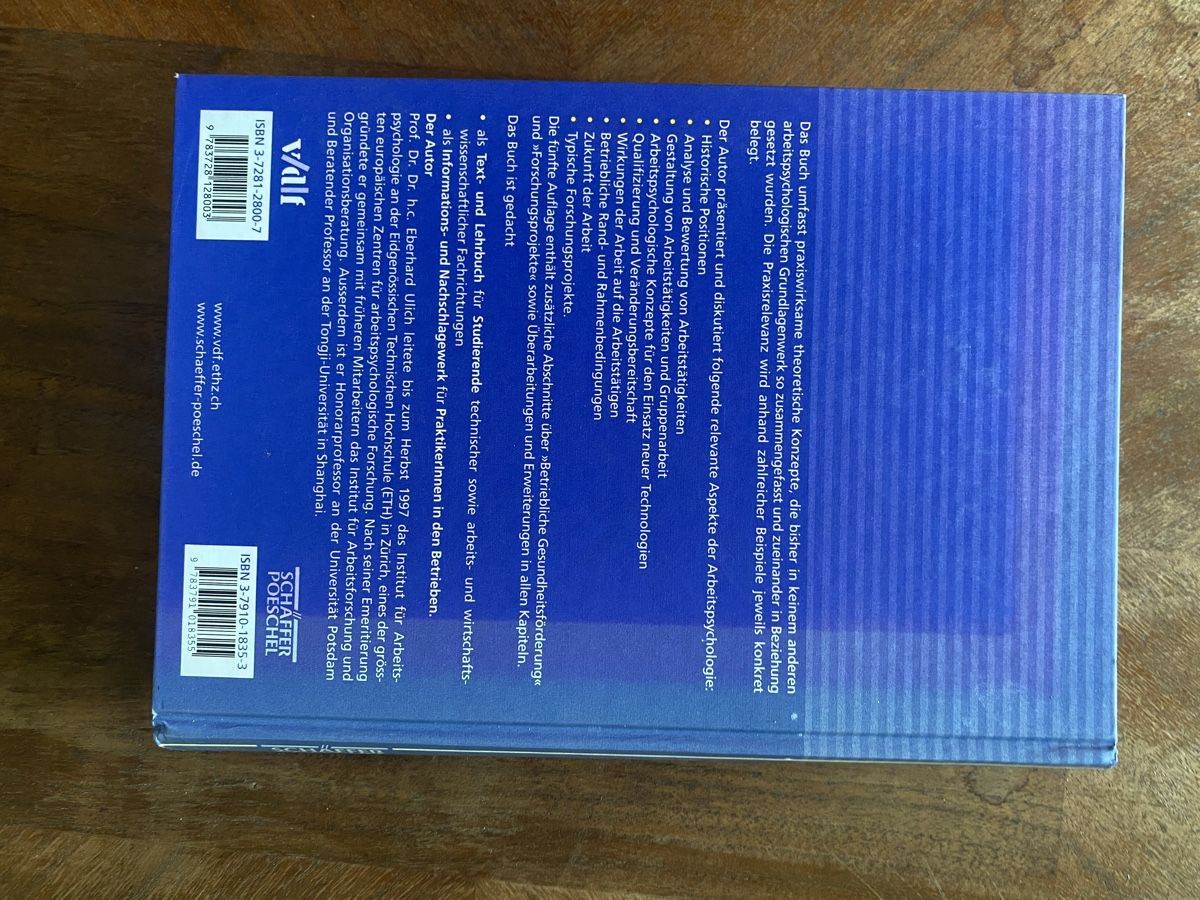 Libri: Arbeitspsychologie – Usato da Aathal-Seegräben venduto da wagenburg01 5