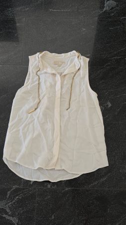 Michael Kors Chiffon-Bluse Weiss Gr. XS – Kettenende fehlt