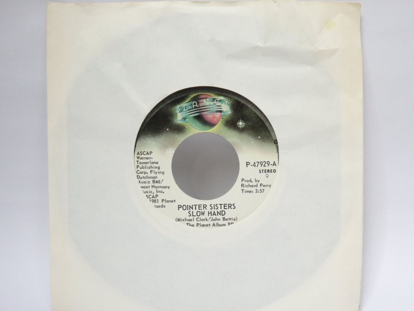 Dischi in vinile: Vinyl Single Pointer Sisters Slow Hand für Jukebox – Usato da Eschenbach SG venduto da Astalavista