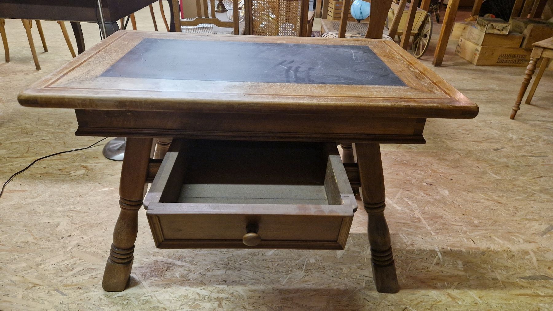 Tables: Antiker Schreibtisch mit Schieferplatten einsatz – D'occasion à Ennenda par Mr.Alpen16536 1