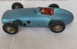Voiture de course model réduit ancien métal bleu