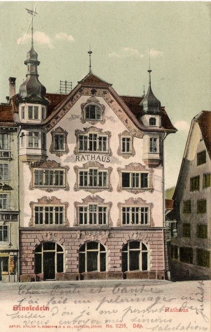 Cartoline postali: EINSIEDELN Rathaus – Usato da Jona venduto da philajona