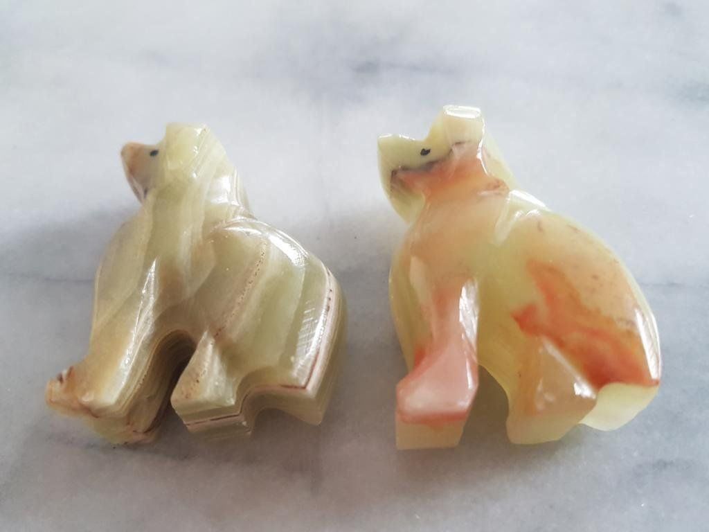 Statuette: Deux petits chiens en onyx vert marbré – Nuovo (secondo la descrizione) da Courtepin venduto da Fin_dj7p 2