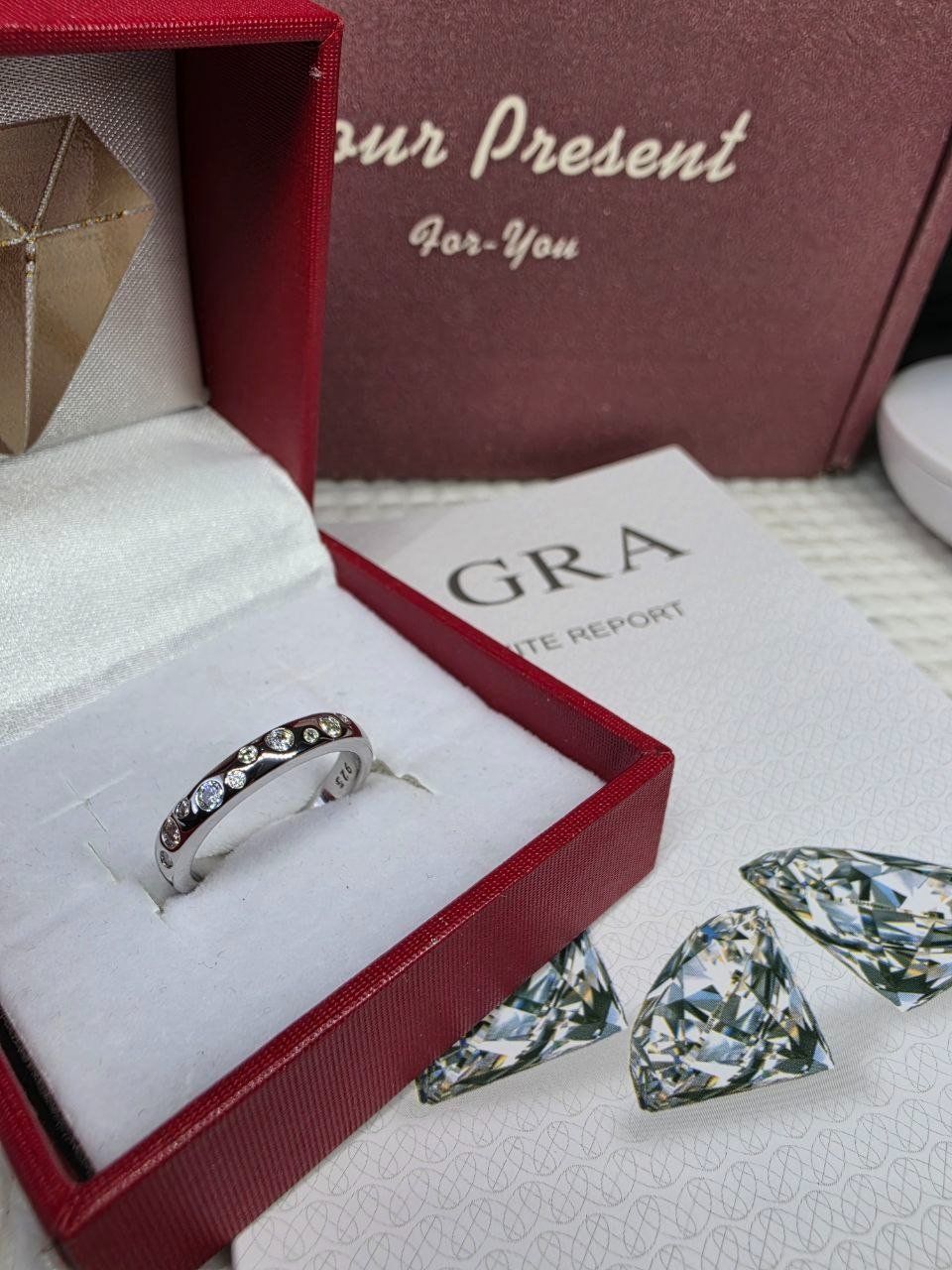 Anelli: Bague argent avec diamants de moissanite certifiés GRA – Nuovo e nell'imballaggio originale da Reconvilier venduto da Tsma67 5
