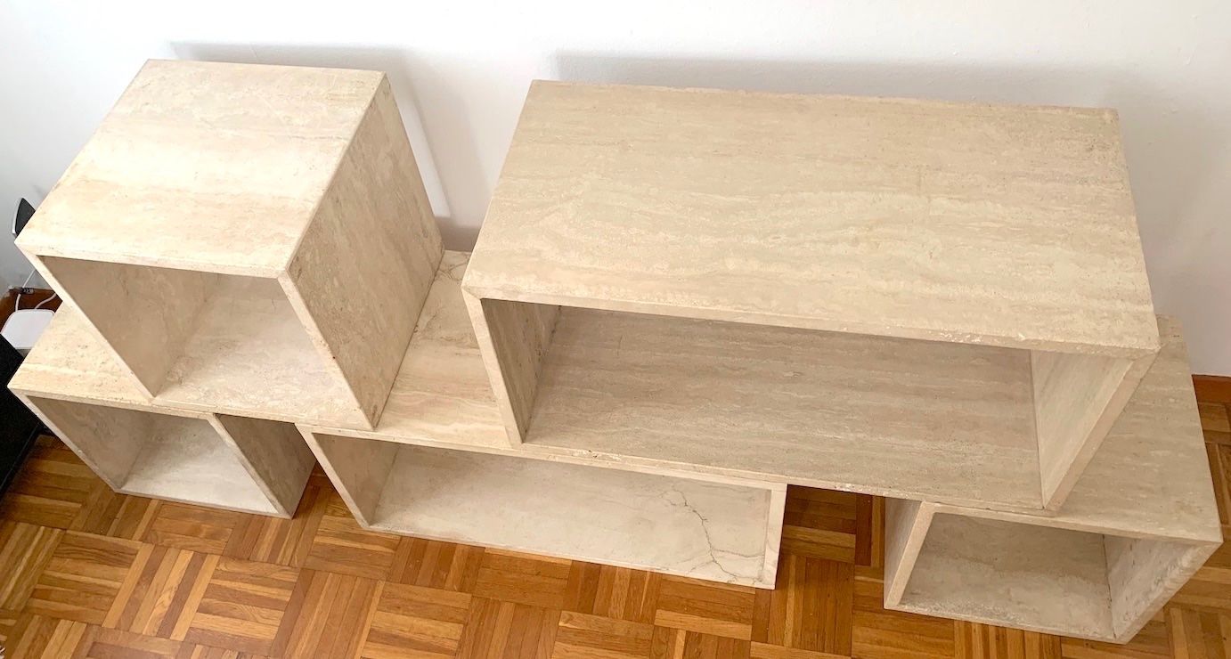 Regale: Travertin 70 x 35 x 35 cm  Wohnregalteil oder Beistelltisch – Gebraucht aus Diessenhofen von Bonifazius177 4