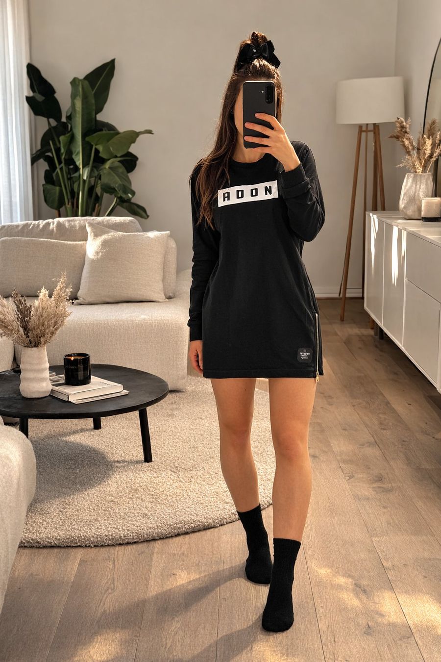 Tuniche: ADON Damen Longsweat Schwarz mit Seitenzip – Nuovo (secondo la descrizione) da Fully venduto da VaneaSelection 1