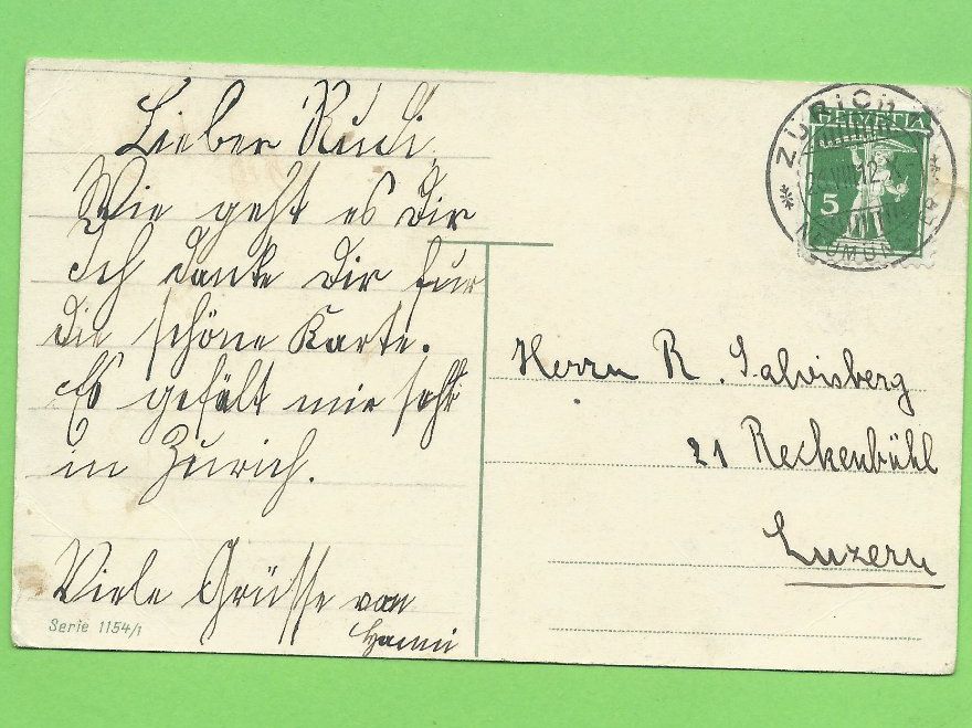 Cartoline postali: Alte Postkarte Mutter Kind Tracht 1912 – Usato da Zürich venduto da t24_de 1