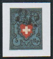 1850, Rayon I, 5Rp. d'blau 15 II, ◉ PP mit Attest U. Hermann