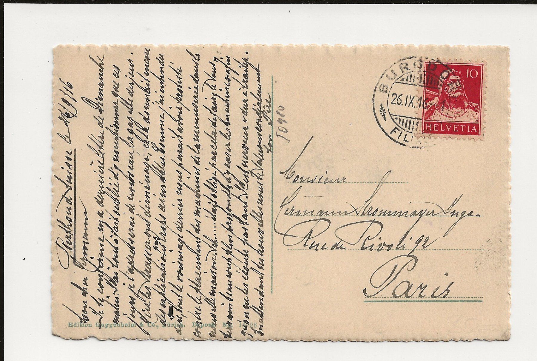 Cartoline postali: AK 1916 Burgdorf Protest. Kirche – Usato da Greifensee venduto da 315WDO 1
