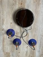 Hänge Lampe mit 3 blauen Glas Schirmen