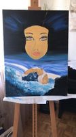 AQUARELLE LEINWANDBILD 60 X 80 cm UNIKAT