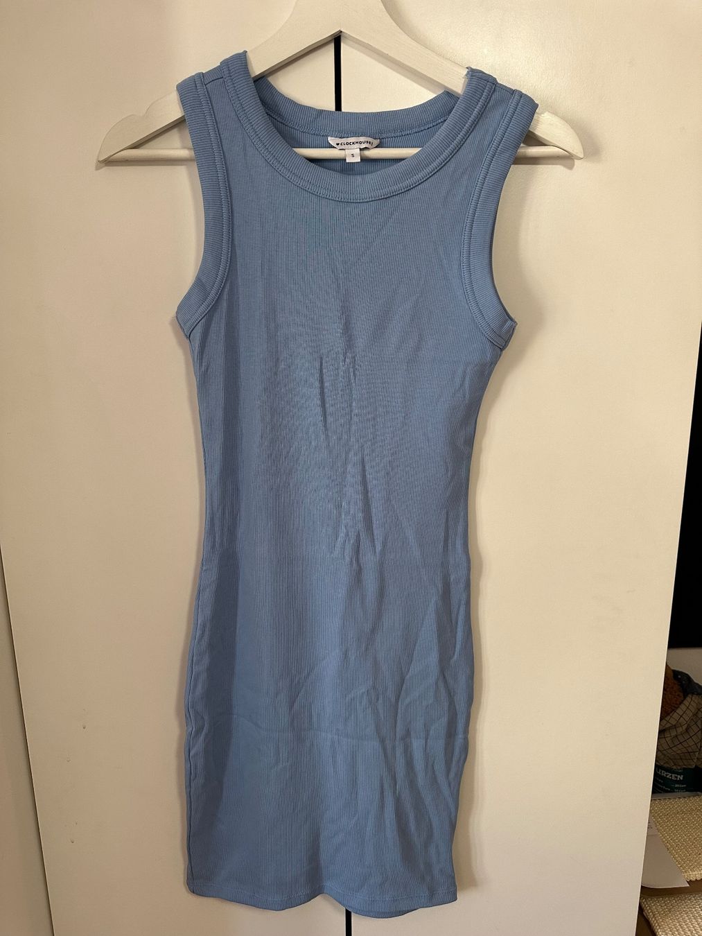 C&A Vestiti: Rippstrick Kleid Clockhouse hellblau Grösse S – Usato da Schaan venduto da Hermine2018