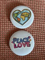 Frieden Brosche / Peace Button 2er Set